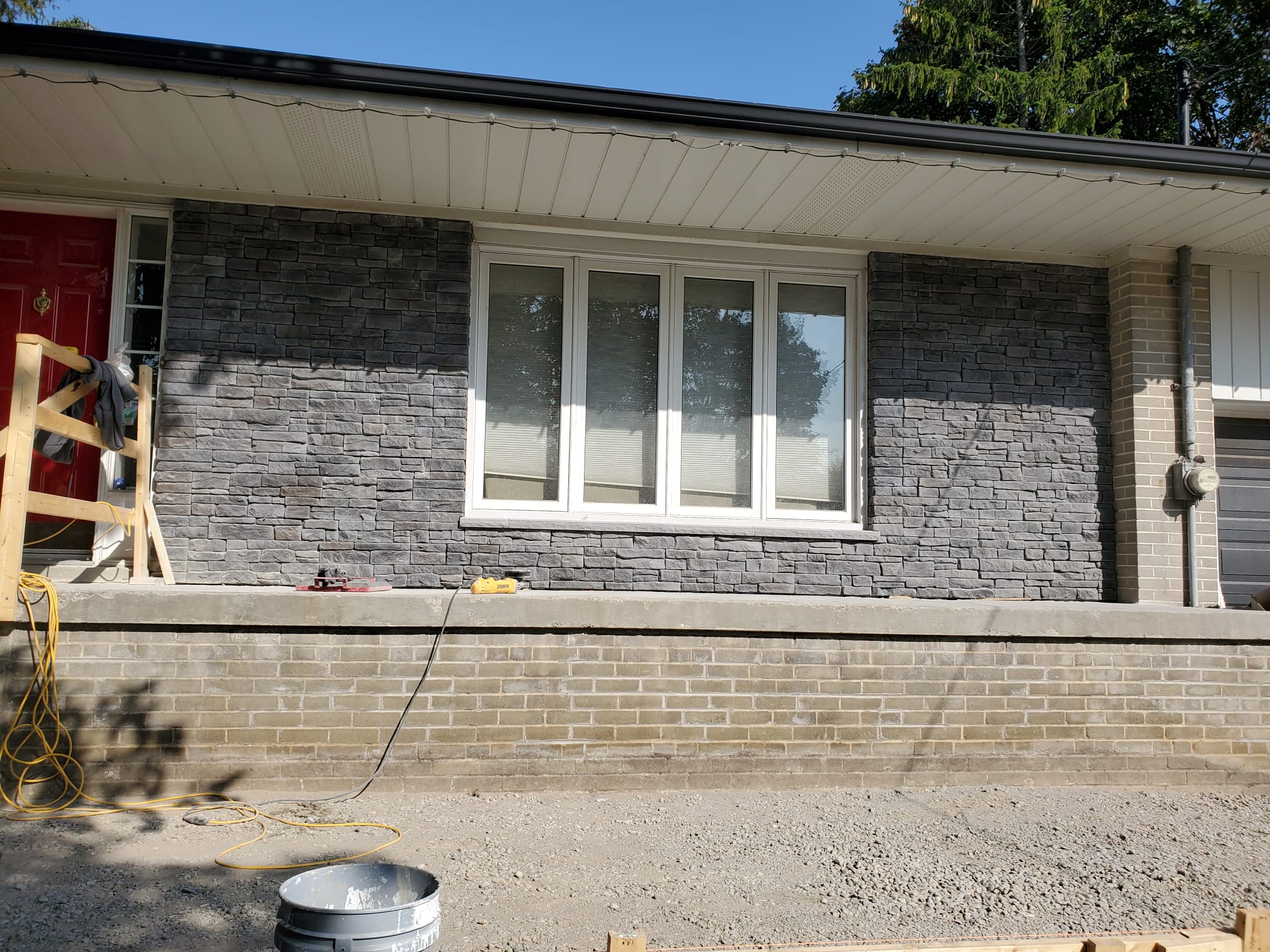 Concrete and stone project after